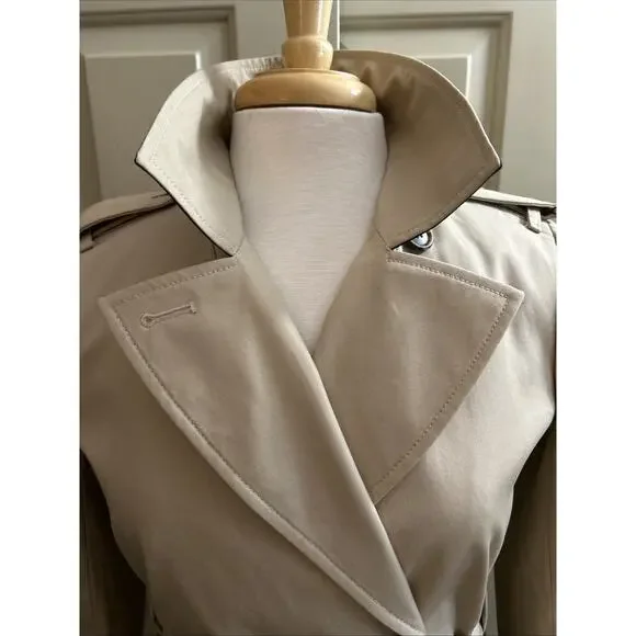 J Crew 2018 Icon Trench Coat Belted Tan Khaki Double Breasted H5852 Size 2